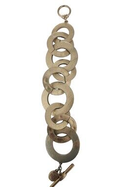 JNY Vintage Y2K Matte Gold Interlocking Circle Toggle Bracelet